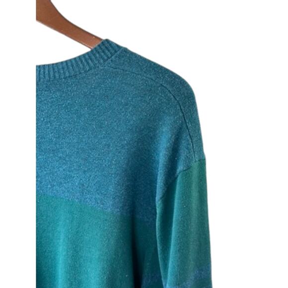 Adidas Green Ombre Long Sleeve Knit Sweater Men's 2XL - Picture 6 of 9